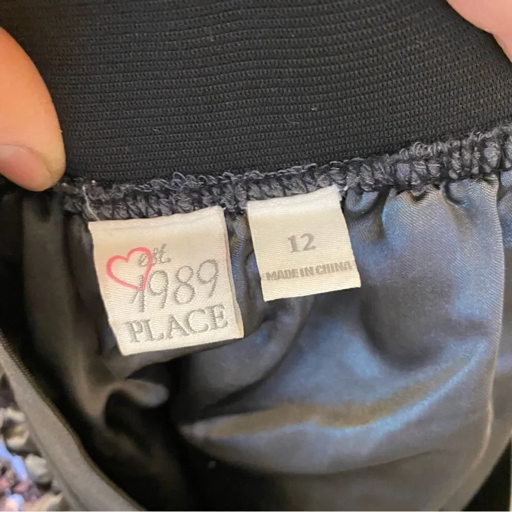 Children's Place gray lavender silver metallic bubble Sequin Skirt -12